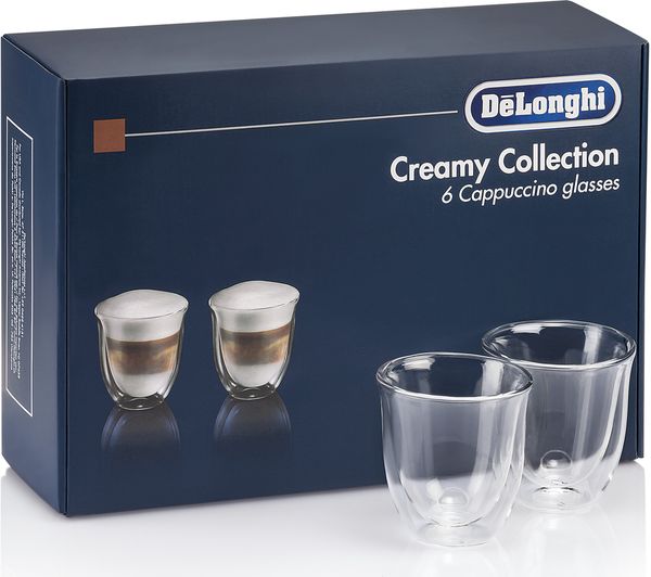 TieDex UK DELONGHI Creamy Collection DLKC301 Double Wall Cappuccino Glasses - Pack of 6