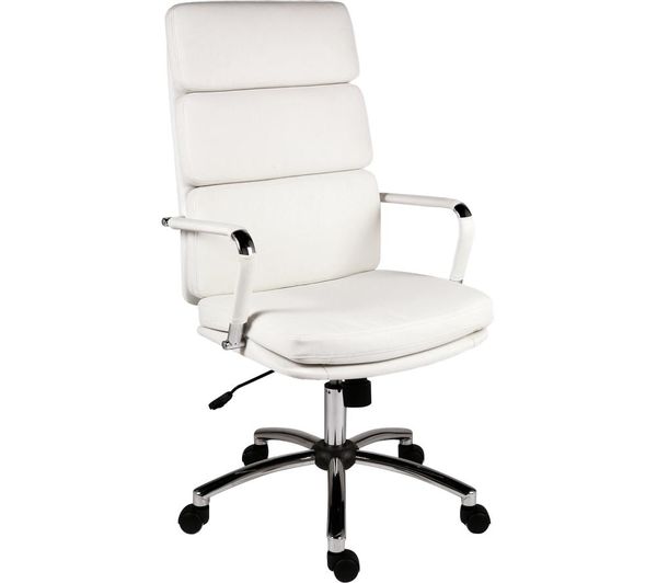 TieDex UK TEKNIK Deco 1097WH Faux-Leather Tilting Executive Chair - White