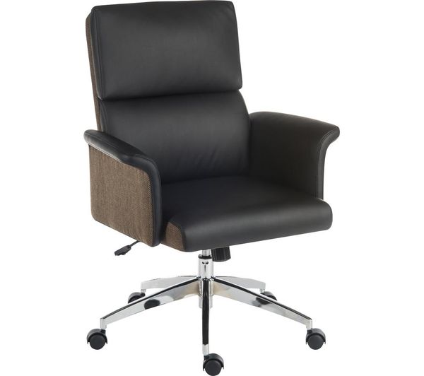 TieDex UK TEKNIK Elegance Medium Faux-Leather Executive Chair - Black & Brown