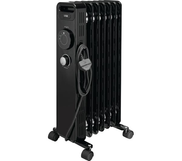 TieDex UK LOGIK L15OFR20 Portable Oil-filled Radiator - Black