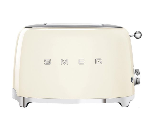 TieDex UK SMEG 50's Retro TSF01CRUK 2-Slice Toaster - Cream