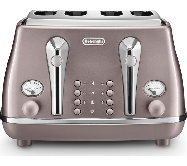 TieDex UK DELONGHI Icona Metallics CTOT4003.PK 4-Slice Toaster - Violet