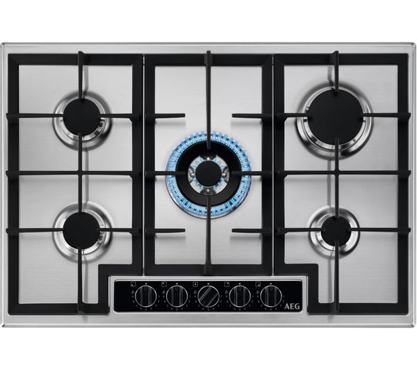 TieDex UK AEG HGB75420YM 75 cm Gas Hob - Stainless Steel