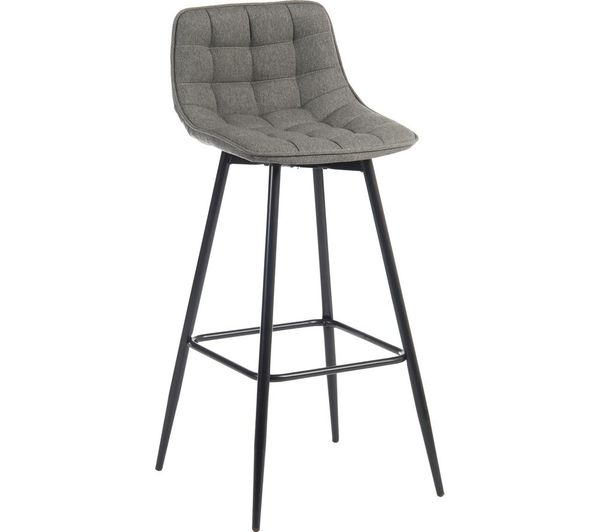 TieDex UK TEKNIK Quilt Fabric Bar Stool Chair - Grey