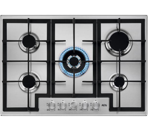 TieDex UK AEG HGB75400SM 75 cm Gas Hob - Stainless Steel