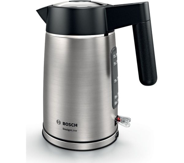 TieDex UK BOSCH DesignLine Ergo TWK5P480GB Cordless Jug Kettle - Black & Silver