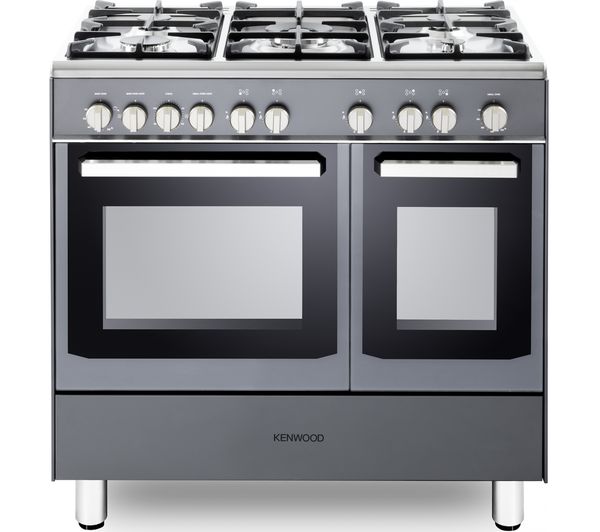 TieDex UK KENWOOD CK407GSL 90 cm Gas Range Cooker - Slate Grey & Chrome