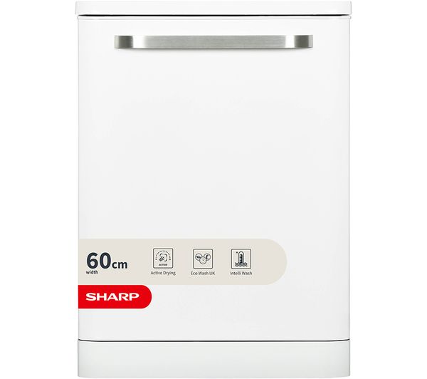 TieDex UK SHARP QW-DX41F47EW Full-size Dishwasher - White