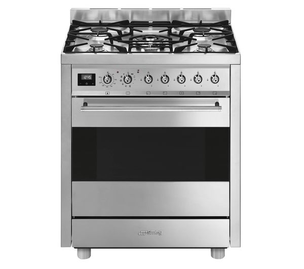 TieDex UK SMEG Symphony C7GPX9 70 cm Dual Fuel Cooker - Stainless Steel