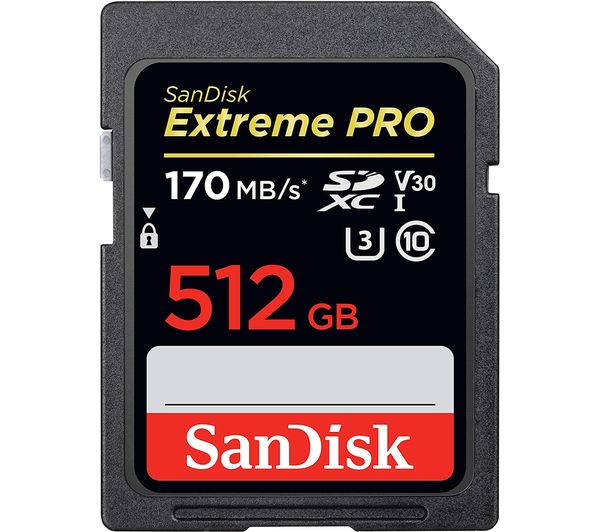 TieDex UK SANDISK Extreme Pro Class 10 SDXC Memory Card - 512 GB