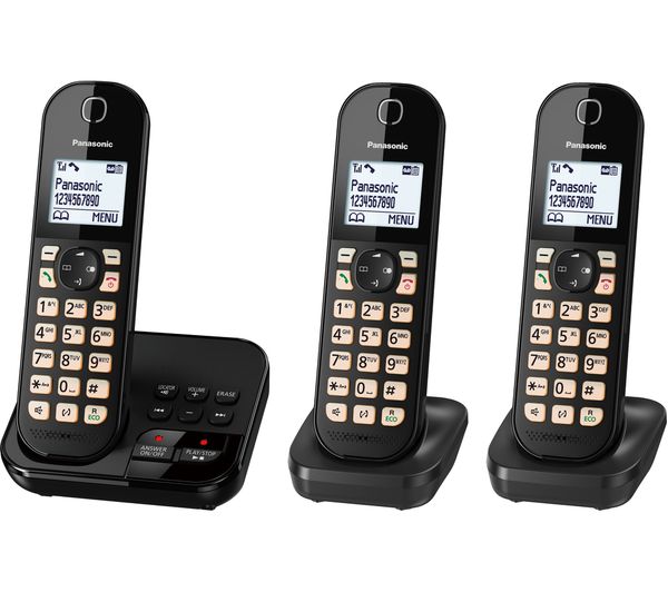 TieDex UK PANASONIC KX-TGC463EB Cordless Phone - Triple Handsets - Black