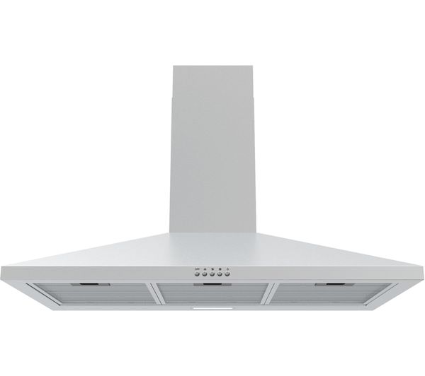 TieDex UK LOGIK L90CHDX21 Chimney Cooker Hood - Stainless Steel