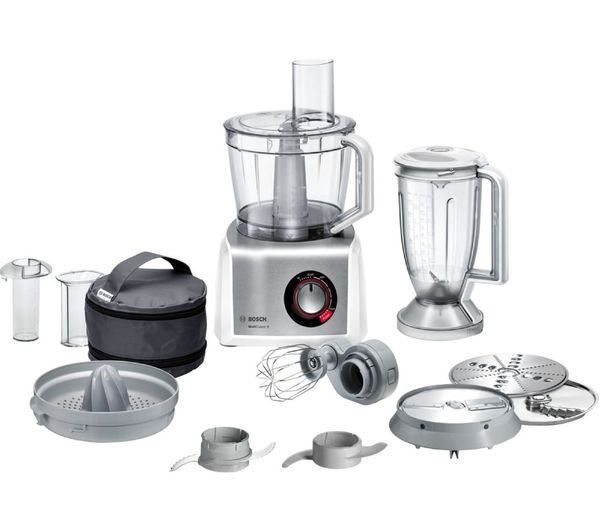 TieDex UK BOSCH MultiTalent8 MC812S734G Food Processor - Silver & White