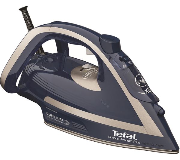 TieDex UK TEFAL Smart Protect Plus FV6872G0 Steam Iron - Blue & Silver