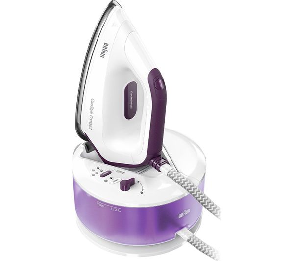 TieDex UK BRAUN CareStyle Compact IS2144.VI Steam Generator Iron - White & Purple