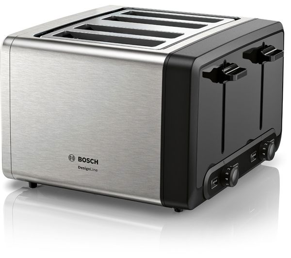 TieDex UK BOSCH DesignLine Plus TAT4P440GB 4-Slice Toaster - Silver