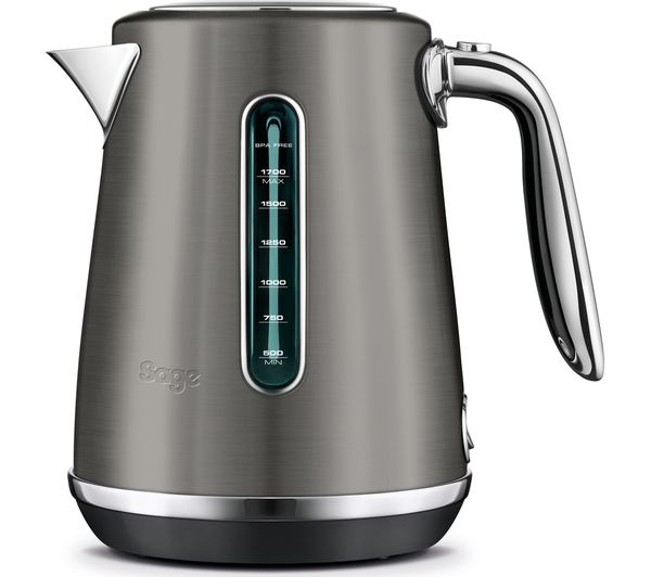 TieDex UK SAGE The Soft Top Luxe SKE735BST Jug Kettle - Black Stainless Steel