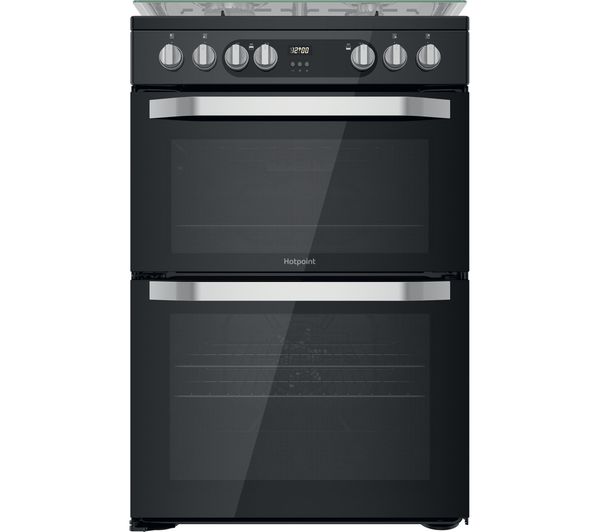 TieDex UK HOTPOINT Multiflow HDM67G9C2CB 60 cm Dual Fuel Cooker - Black