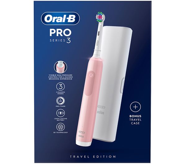 TieDex UK ORAL B Pro 3 3500 Electric Toothbrush - Pink