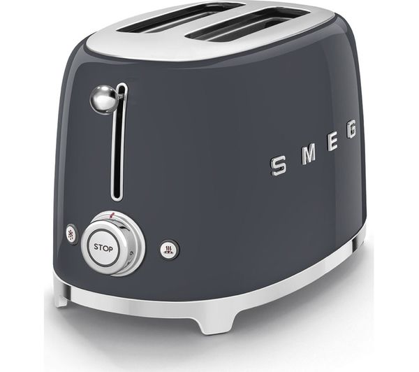 TieDex UK SMEG TSF01GRUK 2-Slice Toaster - Slate Grey