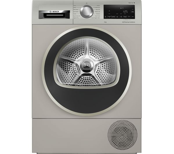 TieDex UK BOSCH Series 6 WQG245S9GB 9 kg Heat Pump Tumble Dryer - Silver Inox