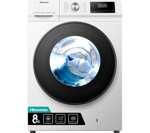 TieDex UK HISENSE 3 Series WDQA8014EVJM 8 kg Washer Dryer - White