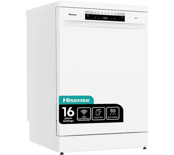 TieDex UK HISENSE HS673C60WUK Full Size WiFi-enabled Dishwasher - White