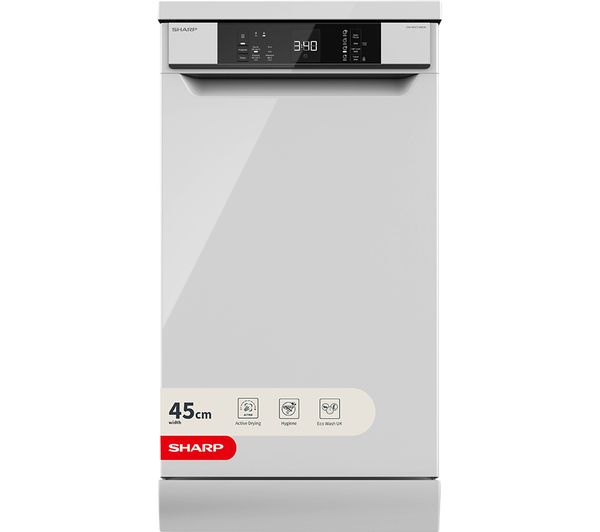 TieDex UK SHARP QW-NS1CF49EW-EN Slimline Dishwasher - White