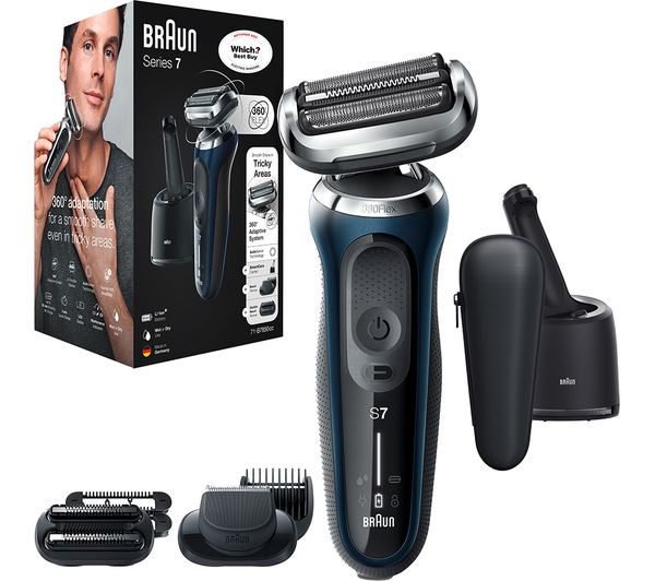 TieDex UK BRAUN Series 7 70-N7200CC Wet & Dry Foil Shaver & 4-in-1 SmartCare Centre - Black