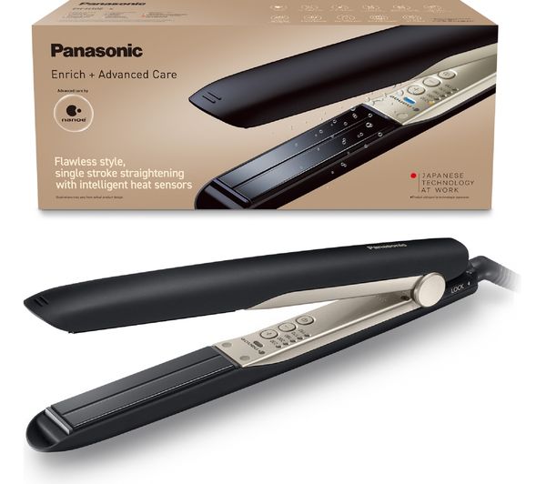 TieDex UK PANASONIC Nanoe EH-HS0E Hair Straightener - Black & Champagne Gold