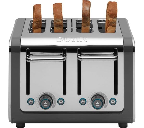 TieDex UK DUALIT Architect 46526 4-Slice Toaster - Grey & Brushed Stainless Steel