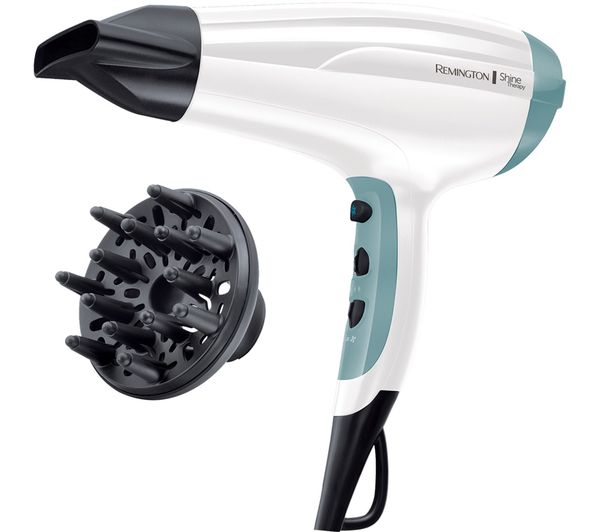 TieDex UK REMINGTON Shine Therapy D5216 Hair Dryer - White & Teal