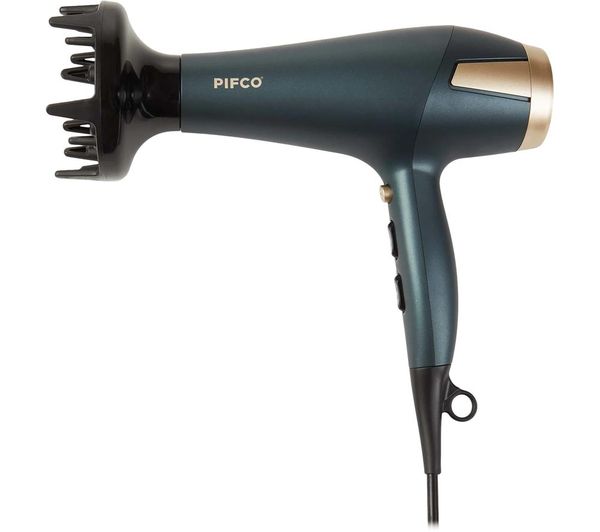 TieDex UK PIFCO Smooth Dry & Curl 204530 Hair Dryer - Blue & Gold