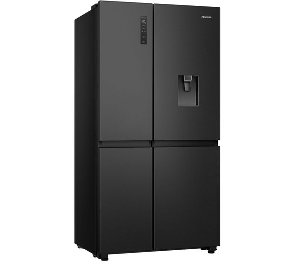 TieDex UK HISENSE PureFlat RS840N4WFE American-Style Smart Fridge Freezer - Black Stainless Steel