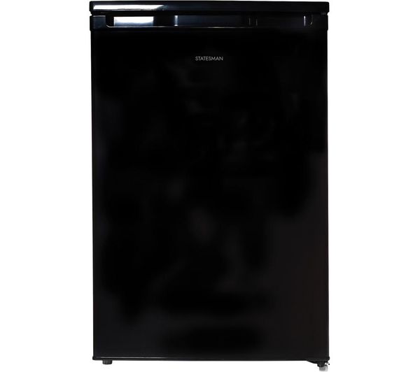 STATESMAN R155B Undercounter Fridge - Black with mini freezer