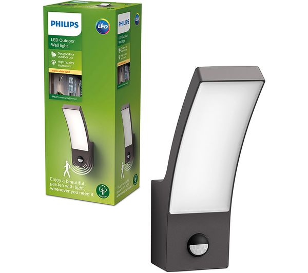 TieDex UK PHILIPS Splay Outdoor LED Wall Light - Anthracite