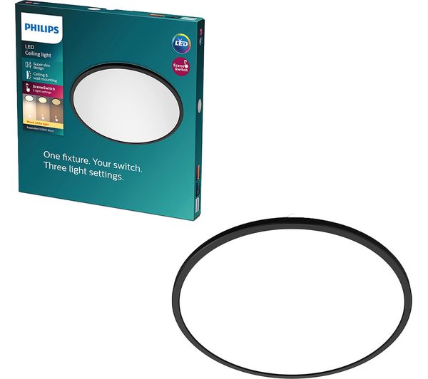 TieDex UK PHILIPS Superslim LED Ceiling Light - Black