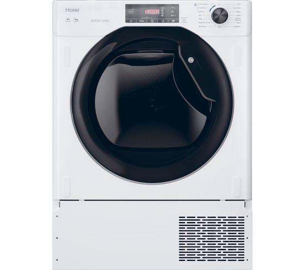 TieDex UK HAIER Series 4 HDBI H7A2TBEX-80 Integrated WiFi-enabled 7 kg Heat Pump Tumble Dryer