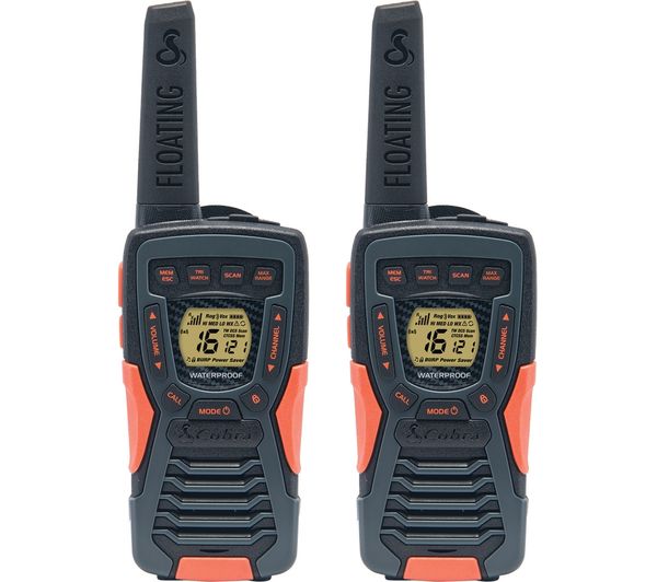 TieDex UK COBRA AM1055 FLT Walkie Talkie - Twin Pack, Black & Orange