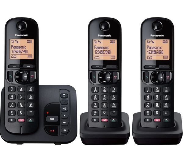 TieDex UK PANASONIC KX-TGC263EB Cordless Phone - Triple Handsets, Black