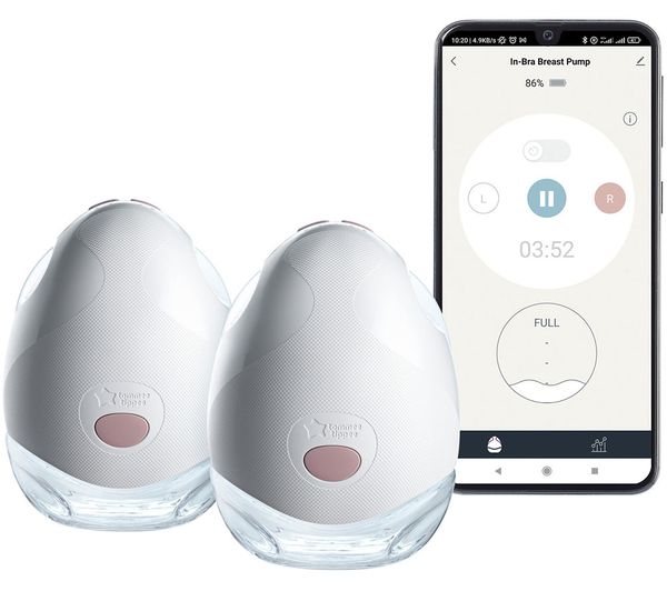 TieDex UK TOMMEE TIPPEE Made for Me Double Electric Wearable Breast Pump - White