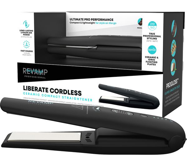 TieDex UK REVAMP Progloss Liberate Cordless Hair Straightener - Black