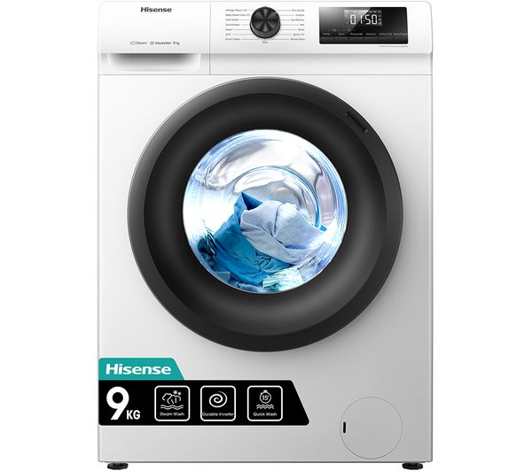 TieDex UK HISENSE 1 Series WFQP9014EVM 9 kg 1400 Spin Washing Machine - White