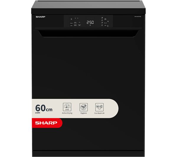 TieDex UK SHARP QW-NA1CF47EB-EN Full-size Dishwasher - Black