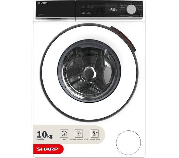 TieDex UK SHARP ES-NFB014DWNA-EN 10 kg 1400 Spin Washing Machine - White