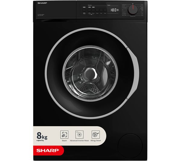 TieDex UK SHARP ES-NFB814BBNA-EN 8 kg 1400 Spin Washing Machine - Black