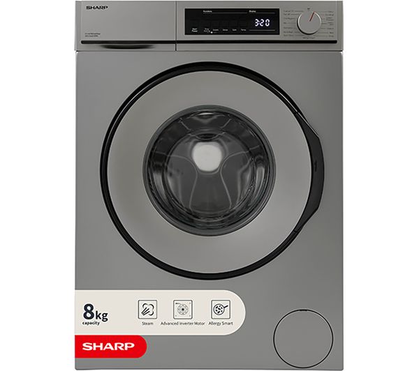 TieDex UK SHARP ES-NFB814BSNA-EN 8 kg 1400 rpm Washing Machine - Dark Silver