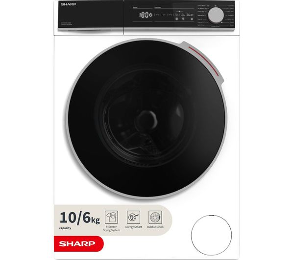 TieDex UK SHARP ES-NDH014CWB-EN 10 kg Washer Dryer - White