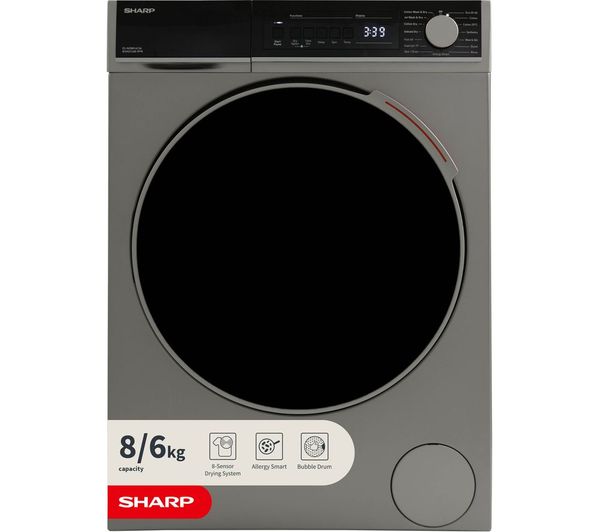 TieDex UK SHARP ES-NDB814CSA-EN 8 kg Washer Dryer - Dark Silver