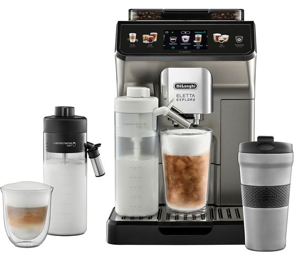 TieDex UK DELONGHI Eletta Explore ECAM450.86.T Smart Bean to Cup Coffee Machine - Silver